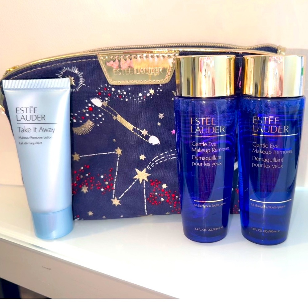 Estée Lauder Makeup Remover Set with Cosmetic Bag Take it Away & Gentle Eye